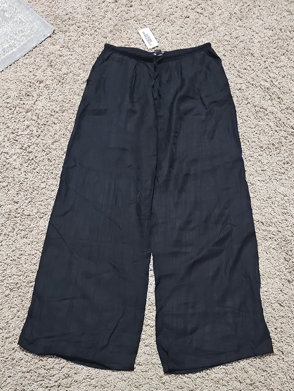 NWT Streetwear Society Pants Wide Leg Pull On XL Black Lightweight - Picture 1 of 5